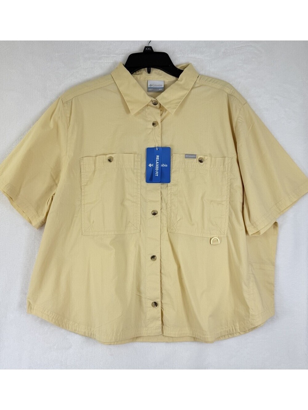 Columbia Shirt XXL Women Top Brea Falls Short Sleeve Fishing Button Up New